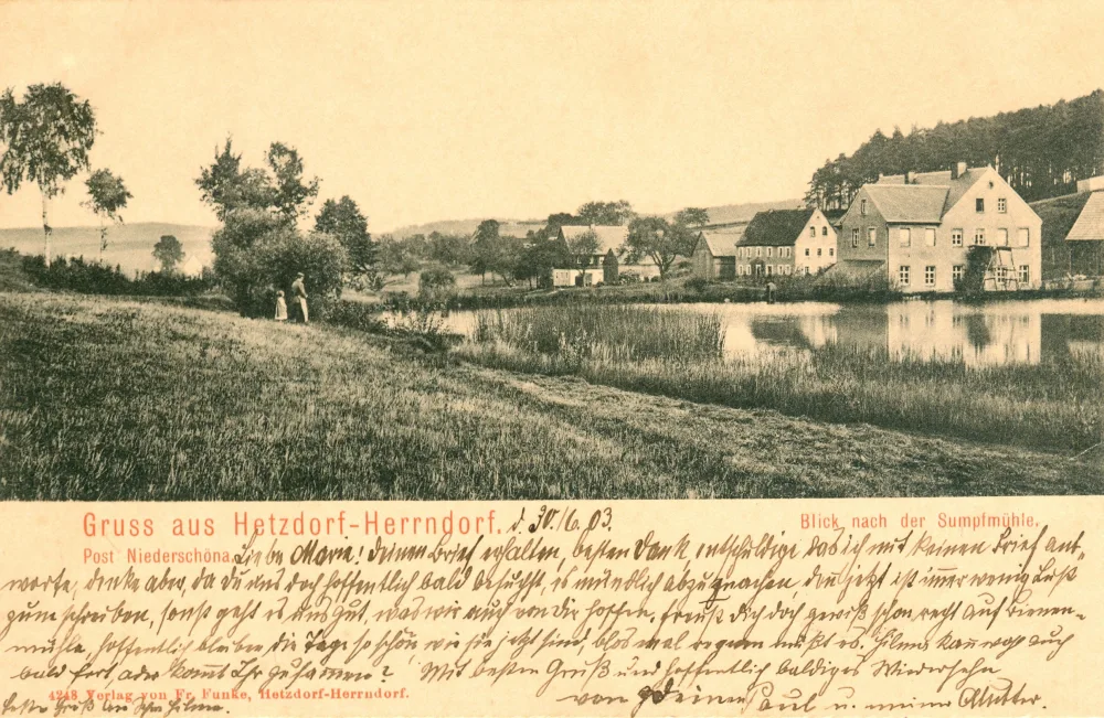 Sumpfmühle Hetzdorf um 1903